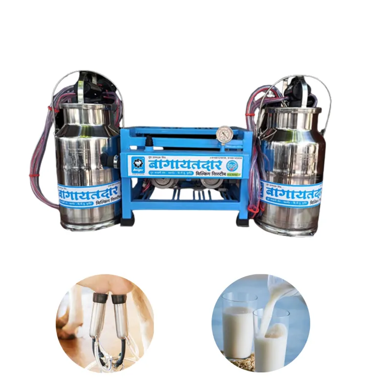 Bagayatdar 1 HP Eco Double Bucket Milking Machine With 25 Liters Stainless Steel Bucket, BMS-03